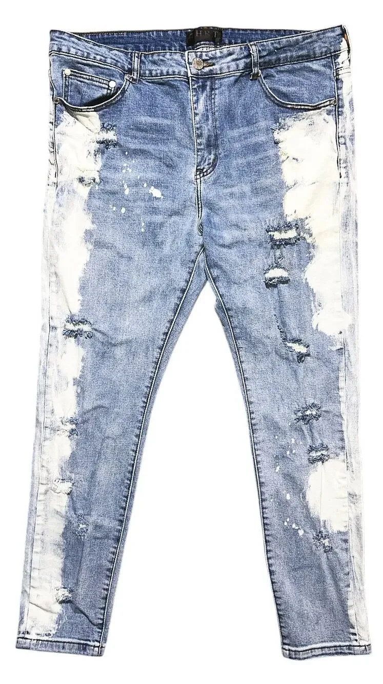 THRT Dreamer Distressed High-Rise Straight Leg Stretch Jeans Men's 40X30